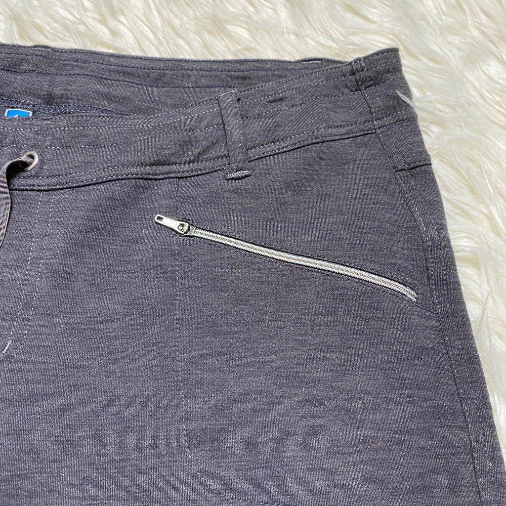 Kuhl Pant Wonens 14 Knit Straight Leg Pockets Interior Drawstring Gray Stretch - Picture 3 of 13